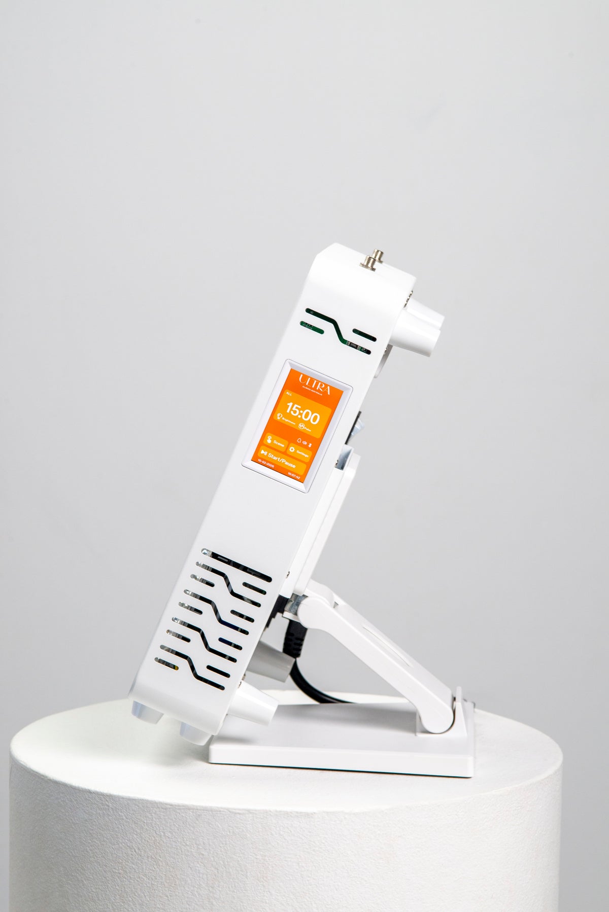 Ultra Mini 100 side profile on its adjustable stand